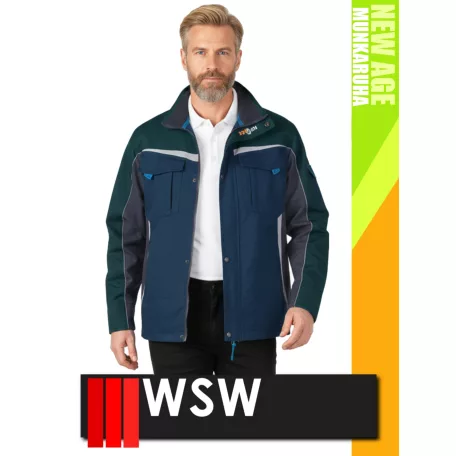 WSW NEW AGE MIDNIGHTBLUE technikai kevertszálas prémium munkakabát - munkaruha