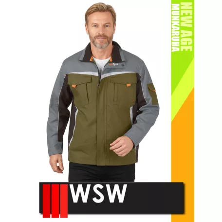 WSW NEW AGE OLIVE technikai kevertszálas prémium munkakabát - munkaruha