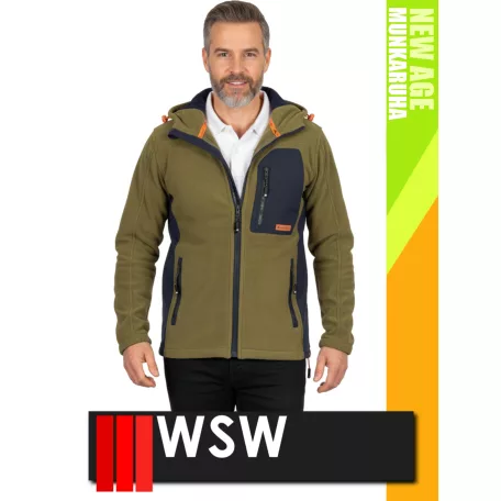 WSW NEW AGE OLIVE technikai polár softshell prémium pulóver - munkaruha