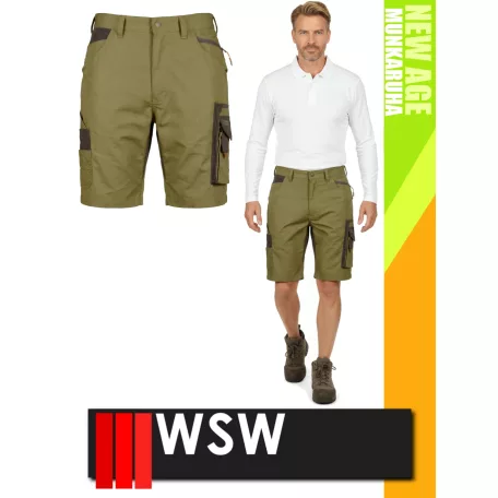 WSW NEW AGE OLIVEB technikai kevertszálas rövid prémium munkanadrág - munkaruha