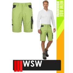   WSW NEW AGE LIME technikai kevertszálas rövid prémium munkanadrág - munkaruha