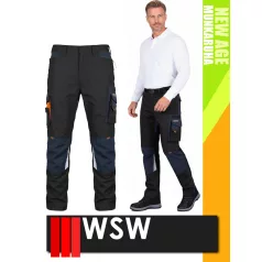   WSW NEW AGE BLACK technikai kevertszálas derekas prémium munkanadrág - munkaruha