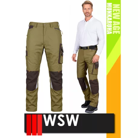 WSW NEW AGE OLIVE technikai kevertszálas derekas prémium munkanadrág - munkaruha