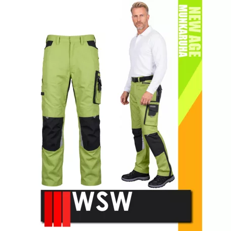 WSW NEW AGE LIME technikai kevertszálas derekas prémium munkanadrág - munkaruha