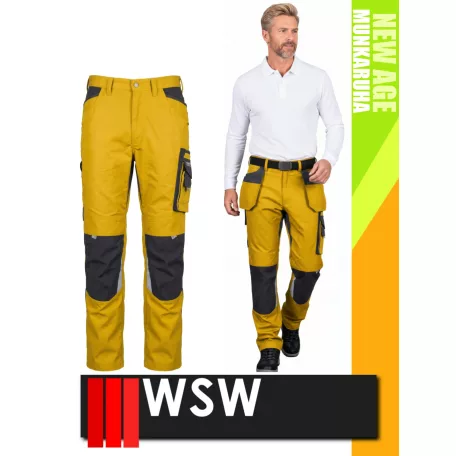 WSW NEW AGE YELLOW technikai kevertszálas derekas prémium munkanadrág - munkaruha