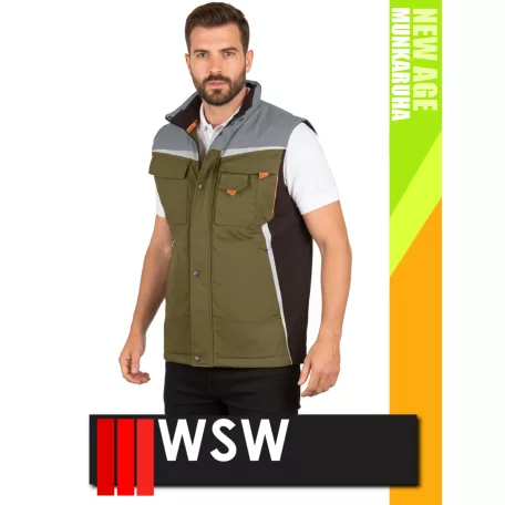 WSW NEW AGE OLIVE technikai vízálló prémium munkamellény - munkaruha
