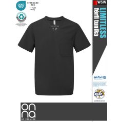   Onna Medical LIMITLESS BLACK prémium stretch egészségügyi férfi tunika - munkaruha