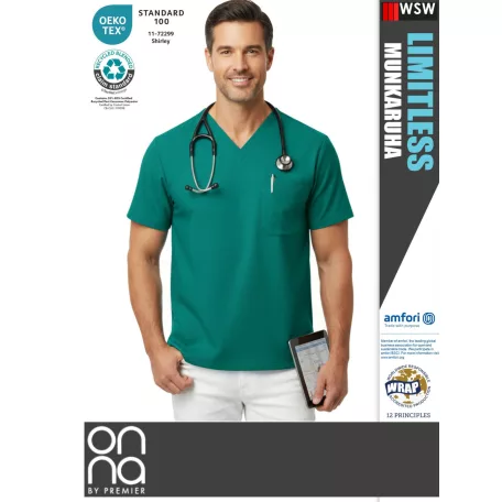 Onna Medical LIMITLESS GREEN prémium stretch egészségügyi férfi tunika - munkaruha