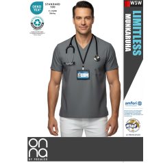   Onna Medical LIMITLESS GREY prémium stretch egészségügyi férfi tunika - munkaruha