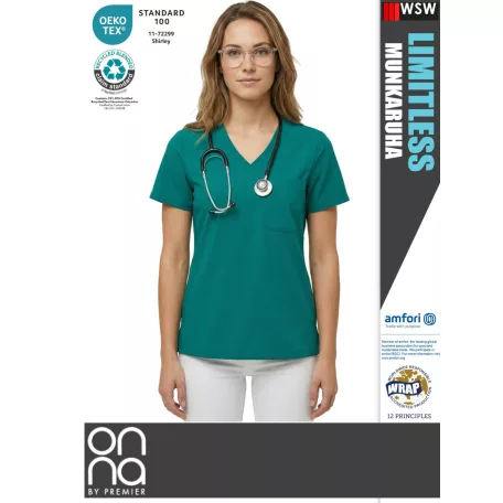 Onna Medical LIMITLESS GREEN prémium stretch egészségügyi női tunika - munkaruha