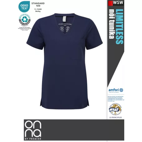 Onna Medical LIMITLESS NAVY prémium stretch egészségügyi női tunika - munkaruha