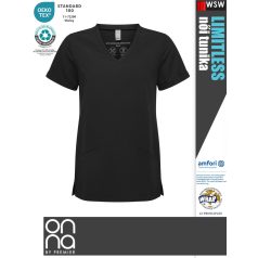   Onna Medical LIMITLESS BLACK prémium stretch egészségügyi zsebes női tunika - munkaruha