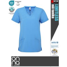   Onna Medical LIMITLESS BLUE prémium stretch egészségügyi zsebes női tunika - munkaruha