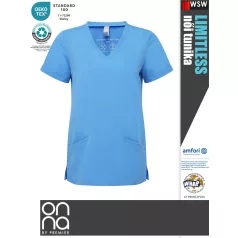   Onna Medical LIMITLESS BLUE prémium stretch egészségügyi zsebes női tunika - munkaruha