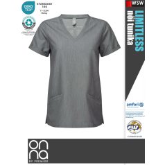   Onna Medical LIMITLESS GREY prémium stretch egészségügyi zsebes női tunika - munkaruha