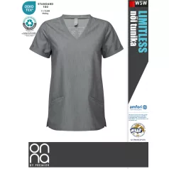   Onna Medical LIMITLESS GREY prémium stretch egészségügyi zsebes női tunika - munkaruha
