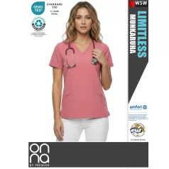   Onna Medical LIMITLESS PINK prémium stretch egészségügyi zsebes női tunika - munkaruha