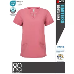   Onna Medical LIMITLESS PINK prémium stretch egészségügyi zsebes női tunika - munkaruha