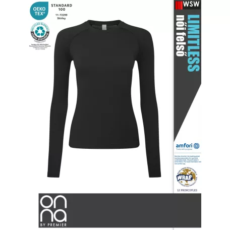 Onna Medical LIMITLESS BLACK prémium stretch egészségügyi női felső - munkaruha