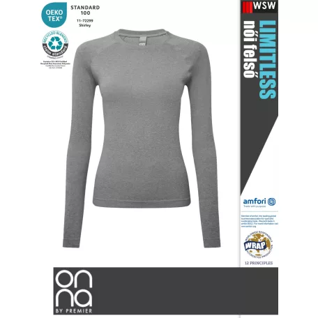 Onna Medical LIMITLESS GREY prémium stretch egészségügyi női felső - munkaruha