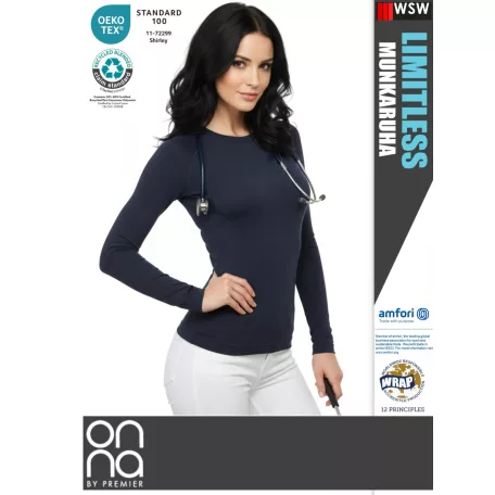 Onna Medical LIMITLESS NAVY prémium stretch egészségügyi női felső - munkaruha