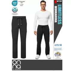   Onna Medical LIMITLESS BLACK prémium stretch egészségügyi férfi nadrág - munkaruha