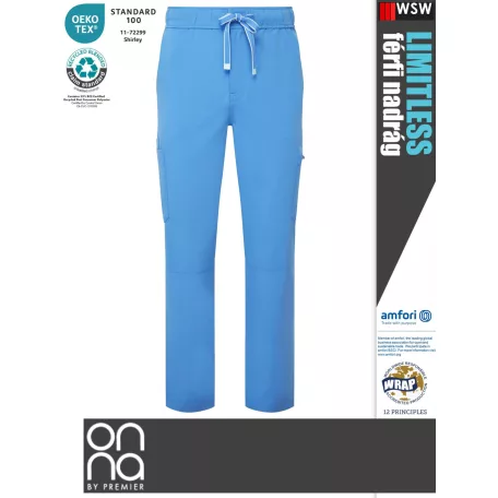 Onna Medical LIMITLESS BLUE prémium stretch egészségügyi férfi nadrág - munkaruha