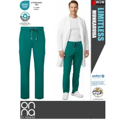   Onna Medical LIMITLESS GREEN prémium stretch egészségügyi férfi nadrág - munkaruha