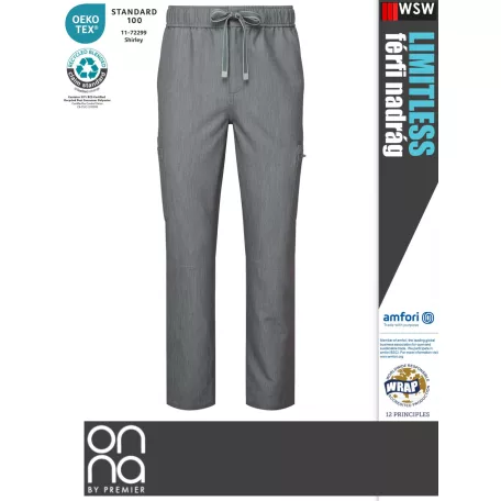 Onna Medical LIMITLESS GREY prémium stretch egészségügyi férfi nadrág - munkaruha