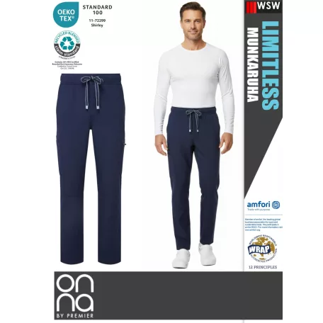 Onna Medical LIMITLESS NAVY prémium stretch egészségügyi férfi nadrág - munkaruha