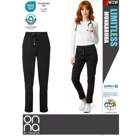 Onna Medical LIMITLESS BLACK prémium stretch egészségügyi női nadrág - munkaruha