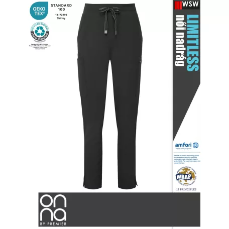 Onna Medical LIMITLESS BLACK prémium stretch egészségügyi női nadrág - munkaruha