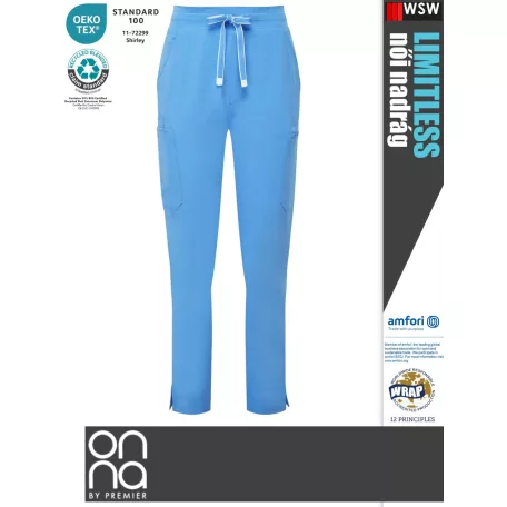 Onna Medical LIMITLESS BLUE prémium stretch egészségügyi női nadrág - munkaruha