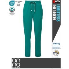   Onna Medical LIMITLESS GREEN prémium stretch egészségügyi női nadrág - munkaruha