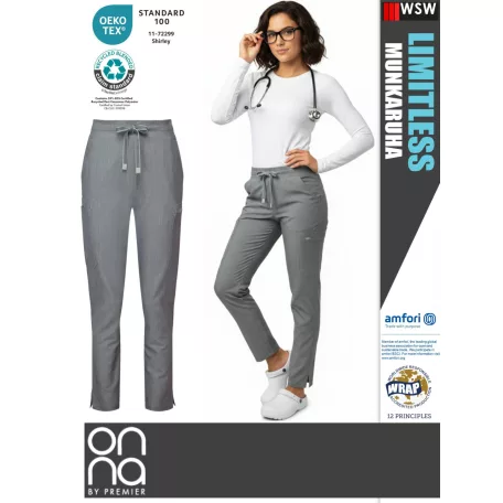 Onna Medical LIMITLESS GREY prémium stretch egészségügyi női nadrág - munkaruha
