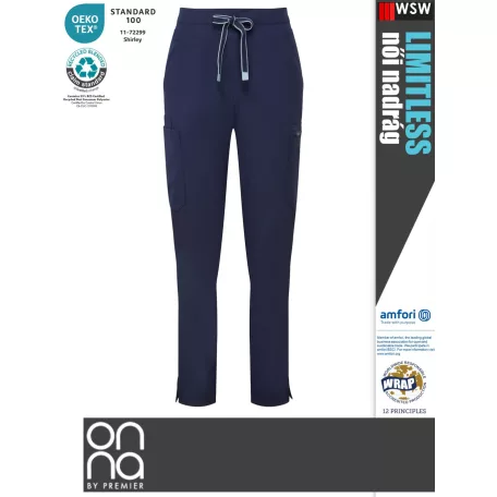 Onna Medical LIMITLESS NAVY prémium stretch egészségügyi női nadrág - munkaruha