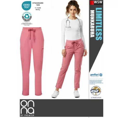 Onna Medical LIMITLESS PINK prémium stretch egészségügyi női nadrág - munkaruha