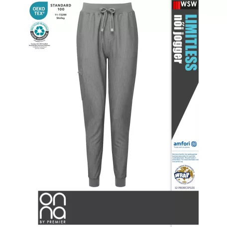 Onna Medical LIMITLESS GREY prémium stretch egészségügyi női jogger nadrág - munkaruha
