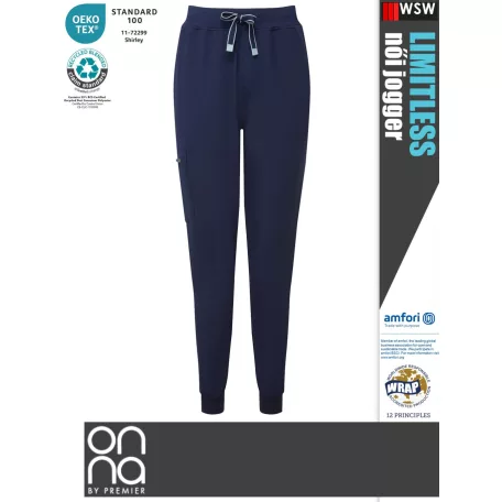 Onna Medical LIMITLESS NAVY prémium stretch egészségügyi női jogger nadrág - munkaruha