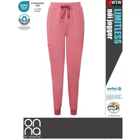 Onna Medical LIMITLESS PINK prémium stretch egészségügyi női jogger nadrág - munkaruha