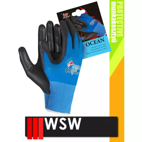 WSW OCEAN mártott munkakesztyű - 12 pár/csomag