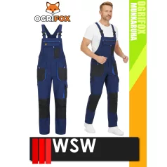  WSW OGRIFOX NAVY technikai kevertszálas férfi kantáros nadrág - munkaruha