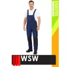 WSW OGRIFOX NAVY technikai kevertszálas férfi kantáros nadrág - munkaruha