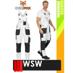  WSW OGRIFOX WHITE technikai kevertszálas férfi kantáros nadrág - munkaruha