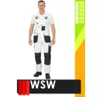 WSW OGRIFOX WHITE technikai kevertszálas férfi kantáros nadrág - munkaruha