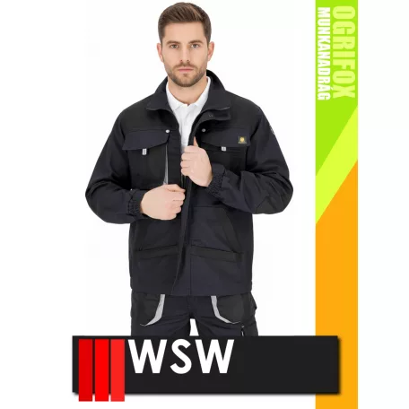 WSW OGRIFOX BLACK technikai kevertszálas férfi munkakabát - munkaruha