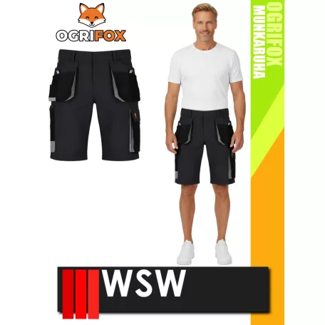 WSW OGRIFOX BLACK technikai kevertszálas férfi rövidnadrág - munkaruha