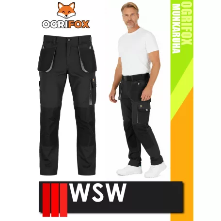 WSW OGRIFOX BLACK technikai kevertszálas férfi derekas nadrág - munkaruha