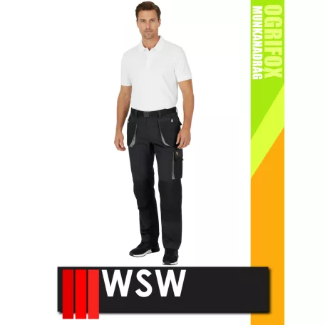 WSW OGRIFOX BLACK technikai kevertszálas férfi derekas nadrág - munkaruha
