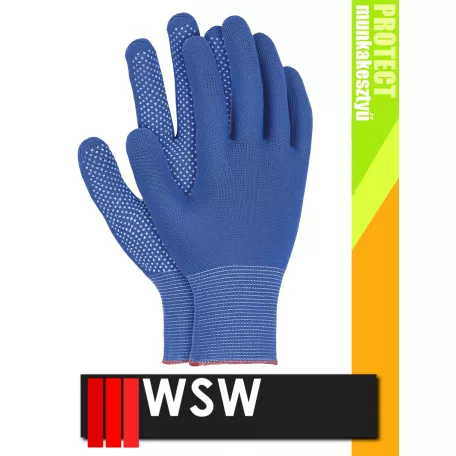 WSW DOTUA BLUE csúszásbiztos mártott munkakesztyű - 12 pár/csomag